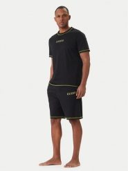 Guess Piżama U6GX03 KCAM1 Czarny Regular Fit. Czarne piżamy Guess, m, z aplikacjami, z bawełny, bez ramiączek. Za 269.99 zł.