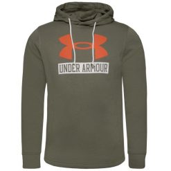 Bluza treningowa męska Under Armour Rival Terry Logo Hoodie. Brązowe bluzy z kapturem Under Armour, l, bez wzorów, z materiału, z kapturem. Za 364.00 zł.