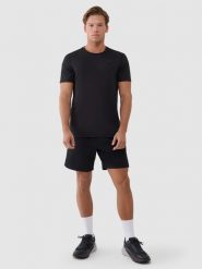 4F Spodenki treningowe szybkoschnące męskie - czarne L. Czarne krótkie spodenki sportowe 4F, l, bez wzorów, z dzianiny. Za 149.99 zł.