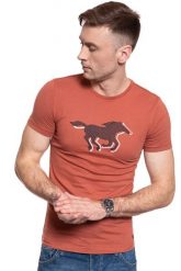 T-SHIRT MĘSKI MUSTANG Aaron C Print 1009522 7103. T-shirty Mustang, m, bez wzorów, bez kołnierzyka, bez ramiączek. W wyprzedaży za 39.99 zł.