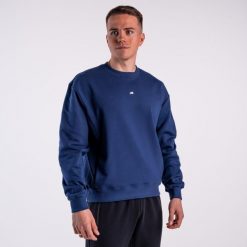 Bluza crewneck basic DZIK® granatowa. Bluzy DZIK, l, bez wzorów, bez kaptura. Za 299.99 zł.