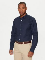 Lindbergh Koszula Oxford Manderin Superflex 30-203174A 1202431 Granatowy Slim Fit. Niebieskie koszule Lindbergh, l, bez wzorów, z bawełny, bez kołnierzyka, bez ramiączek. Za 139.99 zł.