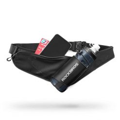 Saszetka rowerowa biodrowa na bidon. Czarne torby na ramię ROCKBROS, bez wzorów, z materiału, duże, bez dodatków. Za 49.99 zł.