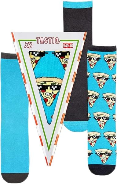 Skarpety Tastic Skarpetki unisex 3-pak Pizza Giftbox Blue. Czarne skarpety Erima, bez wzorów, z bawełny. Za 144.99 zł.