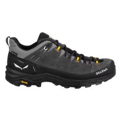 Buty trekkingowe Salewa ALP Trainer 2 GTX. Czarne buty turystyczne Salewa, bez wzorów, z gore-texu, bez zapięcia, trekkingowe, gore-tex. Za 770.00 zł.