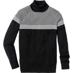 Sweter z golfem Regular Fit bonprix czarny. Swetry nierozpinane bonprix. Za 37.99 zł.