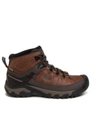 Keen Trekkingi Targhee III Mid Wp 1023030 Brązowy. Brązowe botki sznurowane Keen, bez wzorów, z nubiku, bez obcasa, bez zapięcia. Za 469.99 zł.