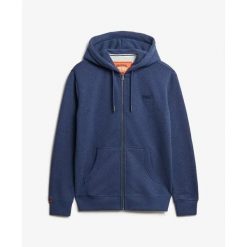 Rozpinana bluza z kapturem z logo essential Superdry. Niebieskie bluzy Superdry, m, bez wzorów, z kapturem. Za 348.65 zł.