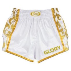 Spodenki Muay Thai Fairtex BSG2 Glory Białe/Złote L. Białe szorty FAIRTEX, l, bez wzorów, sportowe. Za 279.00 zł.