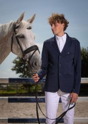Kurtka konkursowa Harry's Horse. Niebieskie kurtki HARRYS HORSE, m, bez wzorów, z materiału, bez kaptura. Za 338.50 zł.