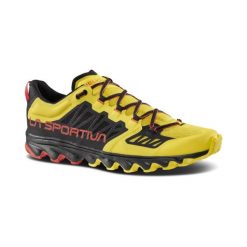 Buty trailowe La Sportiva Helios III. Czarne buty turystyczne La Sportiva, bez wzorów, z meshu, bez zapięcia, do biegania. Za 551.75 zł.