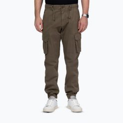 Spodnie męskie Pitbull Proctor Drawstring Joggery Cargo. Zielone joggery i bojówki PITBULL, m, bez wzorów, z bawełny, eleganckie. Za 229.99 zł.