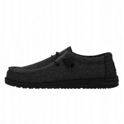 HeyDude Męskie Mokasyny Wally Sox. Czarne mokasyny Hey dude, bez wzorów, z materiału, bez obcasa, bez zapięcia. Za 199.00 zł.