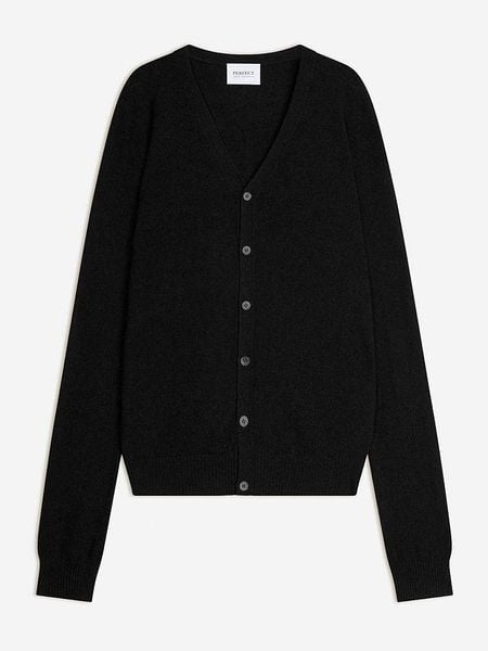 Perfect Cashmere Kaszmirowy kardigan w kolorze czarnym rozmiar: L. Czarne swetry rozpinane Perfect Cashmere, l, bez wzorów, z kaszmiru, bez kołnierzyka, bez ramiączek. Za 413.99 zł.