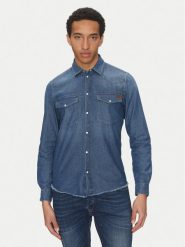 Liu Jo Koszula jeansowa QA5294 D0256 Niebieski Regular Fit. Niebieskie koszule Liu Jo, m, bez wzorów, z bawełny, bez kołnierzyka, bez ramiączek. Za 439.99 zł.