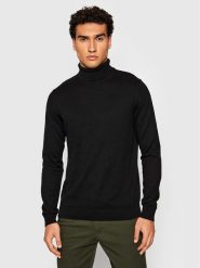 Selected Homme Golf Berg 16074684 Czarny Regular Fit. Czarne golfy Selected Homme, m, bez wzorów, z bawełny, bez kołnierzyka, bez ramiączek. Za 69.99 zł.