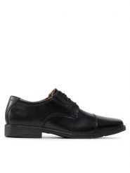 Clarks Półbuty Tilden Cap 261103097 Czarny. Czarne eleganckie półbuty Clarks, bez wzorów, ze skóry, bez obcasa, bez zapięcia. Za 269.99 zł.