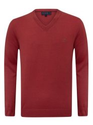 SIR RAYMOND TAILOR Sweter "Los Angeles" w kolorze czerwonym rozmiar: M. Czerwone swetry nierozpinane Sir Raymond Tailor, m, bez wzorów, z bawełny, bez kołnierzyka, bez ramiączek. Za 137.10 zł.