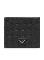 Emporio Armani Portfel EM001741 AF14774 Czarny. Czarne portfele Emporio Armani, bez wzorów, ze skóry. Za 754.99 zł.