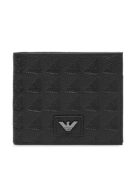 Emporio Armani Portfel EM001741 AF14774 Czarny. Czarne portfele Emporio Armani, bez wzorów, ze skóry. Za 754.99 zł.