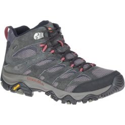 Buty trekkingowe męskie Merrell Moab 3 Mid Gtx. Szare buty turystyczne Merrell, bez wzorów, z materiału, bez zapięcia, trekkingowe. Za 764.00 zł.
