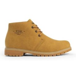 Buty Fila Cesane Mid FFM0355.70010 żółte. Żółte botki sznurowane bez wzorów, z materiału, bez obcasa, bez zapięcia. W wyprzedaży za 480.34 zł.
