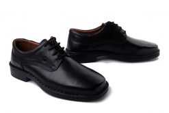 JOSEF SEIBEL 38200 Talcott Dakota schwarz, półbuty męskie, tegość K. Czarne eleganckie półbuty Josef Seibel, bez wzorów, ze skóry, bez obcasa, bez zapięcia. Za 169.95 zł.