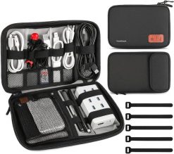 Torba do przechowywania organizera kabli w kolorze czarnym. Czarne torby na laptopa TRAVELHAWK. Za 18.95 zł.