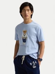 Polo Ralph Lauren T-Shirt 710973137001 Błękitny Slim Fit. Niebieskie koszulki polo Polo Ralph Lauren, l, bez wzorów, z bawełny, bez kołnierzyka, bez ramiączek. Za 489.99 zł.