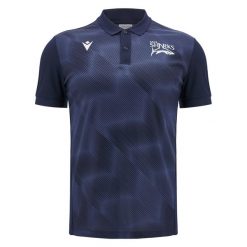 Polo Sale Sharks Travel 2024/25 2024/25. Niebieskie koszulki polo sportowe Macron, m, bez wzorów, bez kołnierzyka, bez ramiączek. Za 342.50 zł.