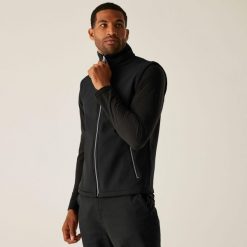 Kamizelka robocza softshellowa męska Ascender. Czarne kurtki softshell Regatta, m, bez wzorów, z softshellu, bez kaptura. W wyprzedaży za 153.50 zł.