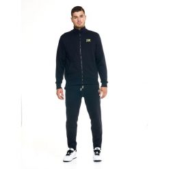Welcome Back Męski dres ze stójką i zamkiem błyskawicznym na całej długości. Czarne komplety dresowe LEONE 1947 APPAREL, l, bez wzorów, z dresówki, bez ramiączek. W wyprzedaży za 273.05 zł.