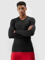 4F Longsleeve treningowy z materiału z recyklingu męski - czarny XXL. Czarne bluzki z długim rękawem 4F, m, bez wzorów, z dzianiny, bez kołnierzyka, bez ramiączek. W wyprzedaży za 69.99 zł.