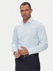 Calvin Klein Koszula Geometric Print K10K112609 Niebieski Slim Fit. Niebieskie koszule CALVIN KLEIN, m, bez wzorów, z bawełny, bez kołnierzyka, bez ramiączek. Za 379.99 zł.