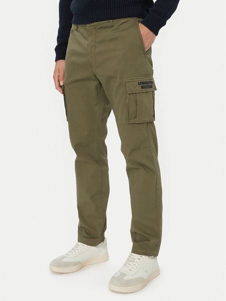 Aeronautica Militare Spodnie cargo 262PA1329UCT02443 Zielony Regular Fit. Zielone spodnie materiałowe Aeronautica Militare, m, bez wzorów, z bawełny. Za 714.99 zł.