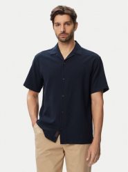 Jack & Jones Koszula Global Waffle Resort 12295551 Granatowy Relaxed Fit. Niebieskie koszule Jack & Jones, m, bez wzorów, z bawełny, bez kołnierzyka, bez ramiączek. Za 89.99 zł.