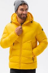 Ombre Kurtka męska zimowa C519 - żółta L. Żółte kurtki Ombre, na zimę, l, bez wzorów, bez kaptura. Za 299.99 zł.