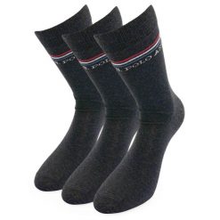 Skarpetki U.S. Polo Assn. Antracytowe z Bawełny - 3 Pary 39-42. Szare skarpety U.S. Polo Assn., bez wzorów, z bawełny. Za 88.99 zł.