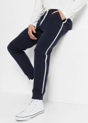 Spodnie sportowe (2 pary). Czarne spodnie treningowe długie bonprix, l, bez wzorów. Za 179.99 zł.