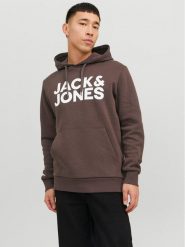 Jack&Jones Bluza Corp 12152840 Brązowy Standard Fit. Brązowe bluzy Jack&Jones, l, bez wzorów, z bawełny, bez kaptura. Za 99.99 zł.