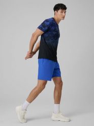 4F Spodenki treningowe szybkoschnące męskie - niebieskie S. Niebieskie krótkie spodenki sportowe 4F, m, bez wzorów, z materiału. Za 99.99 zł.
