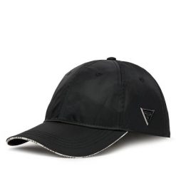 Czapka z daszkiem Guess. Czarne czapki z daszkiem Guess, z aplikacjami. Za 109.99 zł.