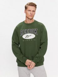 Reebok Bluza Archive Essentials IM1530 Zielony Regular Fit. Zielone bluzy Reebok, l, bez wzorów, z bawełny, bez kaptura. Za 189.99 zł.