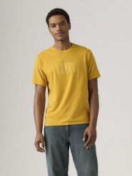 Levi's Koszulka w kolorze żółtym rozmiar: M. Żółte bezrękawniki Levi's®, m, bez wzorów, z bawełny, bez kołnierzyka, bez ramiączek. Za 66.47 zł.