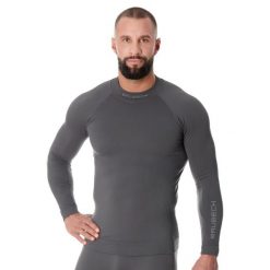 Bluza męska termoaktywna Brubeck EXTREME THERMO. Szare bielizna termoaktywna Brubeck, m, bez wzorów, z elastanu, bez ramiączek, do biegania. Za 197.99 zł.