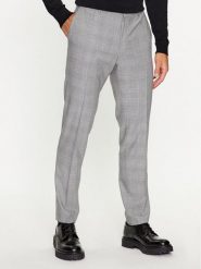 Boss Spodnie garniturowe H-Genius-224 50500110 Szary Slim Fit. Szare eleganckie spodnie Boss, m, z wiskozy. Za 499.99 zł.
