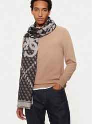 Guess Szalik AM9442 POL03 Czarny. Czarne szaliki Guess, z aplikacjami, z materiału. Za 359.99 zł.