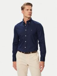 Tommy Hilfiger Koszula Flex Dobby MW0MW44570 Granatowy Slim Fit. Niebieskie koszule Tommy Hilfiger, m, bez wzorów, z bawełny, bez kołnierzyka, bez ramiączek. Za 369.99 zł.