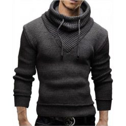 Męski sweter ABRAM GRAFIT. Szare swetry nierozpinane Męski sweter ABRAM GRAFIT, l, bez wzorów, bez kołnierzyka, bez ramiączek. W wyprzedaży za 99.00 zł.