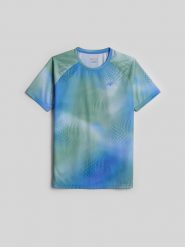 4F Koszulka tenisowa regular szybkoschnąca męska - zielona XL. Zielone t-shirty 4F, m, bez wzorów, z materiału, bez kołnierzyka, bez ramiączek. Za 129.99 zł.